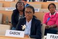 Le ministre de la Justice, Erlyne Antonela Ndembet-Damas, représentant le Gabon, à Genève, en Suisse, à la 43e session ordinaire du Conseil des droits de l’homme des Nations unies. © D.R.