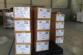 Le lot de produits sanitaires et médicaux offerts par la compagnie sud-coréenne KT au Gabon arrivé le 18 avril 2020, à Libreville. © Ambassade de Corée du Sud au Gabon
