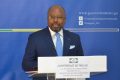 Le ministre d’État aux Affaires étrangères, Alain-Claude Bilie-By-Nze, dressant le bilan du rapatriement des Gabonais bloqués à l’étranger à cause du coronavirus, le 26 mai 2020, à Libreville. © Gabonreview