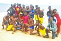 25 mai 2018 sur la plage du Tropicana : le groupe d’élèves avant le drame. © D.R.