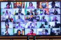 Le conseil des ministres du 12 juin, par visioconférence. © Présidence Gabon
