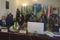 Le président du Conseil des ministres, le ministre gabonais des Affaires étrangères, Pacôme Moubelet Boubeya, accompagné du Secrétaire général de la CEEAC, l’ambassadeur Ahmad Allam-mi, le 27 juillet 2020 à Libreville. © Communication CEEAC
