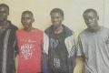 Les quatre assassins de Harouna Sidy Sy, arrêtés par les forces de l’ordre à Franceville, le 28 août 2020. © D.R.