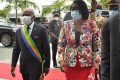 Le président de l’Assemblée nationale, Faustin Boukoubi, et le Premier ministre, Rose Christiane Ossouka Raponda, le 1er septembre 2020, à Libreville. © Com Assemblée nationale