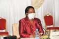 Denise Mekam’ne Edzidzie ep. Taty, face aux sénateurs, le 27 octobre 2020. © Sénat-Gabon