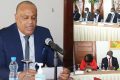 Le ministre délégué Séverin Mayounou, le 15 décembre 2020, avec les parties prenantes au projet PASBMIR. © Gabonreview