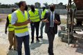 Le ministre des Sports, Frank Nguema, a visité, le 15 janvier 2021, les chantiers en cours à Libreville et à Akanda dans le cadre du développement de la pratique des sports de masse. © D.R.