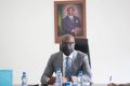 Le ministre de l’Agriculture de l'Élevage, de la Pêche et de l'Alimentation, Biendi Maganga-Moussavou, le 12 janvier avec les membres de l’équipe de négociateurs gabonais dans le cadre des négociations du protocole d’accord de pêche avec l’Union européenne. © D.R.