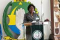 Estelle Flore Angangou lors de sa déclaration, le 10 janvier 2021 à Libreville. © Gabonreview