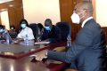 Le ministre de la Santé, Guy Patrick Obiang Ndong, président la séance de travail, le 11 février2021. © D.R.