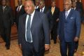 Président de la 2e force politique du pays, Guy Nzouba Ndama (au 2e plan) n'a obtenu aucun poste au sein du bureau du Sénat. © D.R.