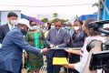 Edgard Anicet Mboumbou inaugurant le CAB4+ le 27 mars 2021 à Lambaréné. © Com. gouvernementale