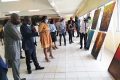 George M’Bourou (micro) présentant les ‘’Les racines de l’espoir’’ aux responsables de l’UOB, le 28 juin 2021 à Libreville. © Gabonreview