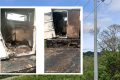 En médaillon, les images du poste de transformation 1366 avarié par un incendie.  © SEEG/Gabonreview