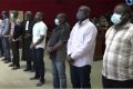 Kelly Ondo Obiang et ses co-accusés à la barre, le 24 juin 2021, à la troisième journée de leur procès pour le coup d’Etat manqué de 2019. © Gabonreview/Capture d’écran