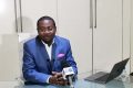 Me Bhongo Mavoungou durant sa conférence de presse, le 19 juillet 2021 à Libreville. © Gabonreview