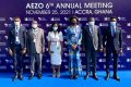 La délégation gabonaise, le 25 novembre 2021, à Accra. © D.R.