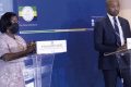 Marielle Bouyou Akotet et Guy-Partrick Obiang le 9 novembre. © L’Union
