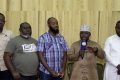 Les membres du Casm dont Issa Mouguengui (micro) et Abdoul Massakine (chemise carrelée) après avoir été reçus le 11 février. © D.R.