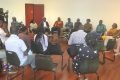 Les participants au Festival Coup de théâtre 2022 lors de la conférence de presse en présence de la directrice de l’IFG, Edwige Sauzon-Bouit. © Gabonreview