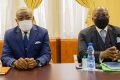 Deux des 12 membres du Haut-Commissariat de la République, dont Michel Essongue (à droite), le 31 mars 2021. © Primature-Gabon