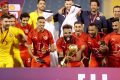 Aaron Boupendza et ses coéquipiers ont remporté la Coupe de la Fédération du Qatar de football, le 8 mai 2022 à Doha. © africafootunited.com