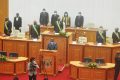 Le Bureau de l’Assemblée nationale clôturant la session 2021-2022. © Gabonreview