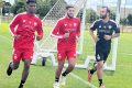 Didier Ndong (gauche) a repris l’entrainement avec Dijon, le 1er juillet 2022. © Facebook