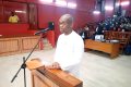 Renaud Allogho Akoue à la barre, le 4 août 2022, à Libreville. © Gabonreview