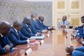 Le bureau exécutif de la CPG devisant avec le président Ali Bongo Ondimba, le 30 août 2022. © Facebook/lacpg
