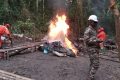 Un camp d'orpailleurs illégaux détruits sur la concession de GAW (image d'archives). © D.R.