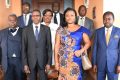 Les membres du bureau du CGE en compagnie du ministre de l'Intérieur après leur installation, le 2 mai 2018, à Libreville. © D.R.