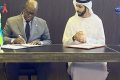 Moment de la signature des accords, le 26 octobre 2022, à Abu Dhabi. © Capture d’écran/Gabon 1ère