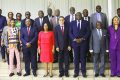 Des membres du Comité de pilotage au terme de la réunion, le 22 décembre 2022, à Libreville. © Com. PASBMIR