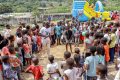 Les enfants de Lambaréné profitant de l’espace de Noël offert par Madeleine Berre. ©
D.R.