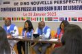 Conférence de presse de l’Organisation internationale non gouvernementale Nouvelle Perspective à Libreville, le 25 janvier 2023. © Capture d’écran/Gabonreview
