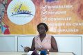 Ida Flore Maroundou, présidente fondatrice de l’ONG Aurore face à la presse, le 24 février 2023, à Libreville. ©Gabonrewiew