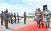 Ali Bongo à son arrivée, le 20 avril 2022, à Makokou. © Communication présidentielle