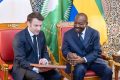 Ali Bongo et Emmanuel Macron, le 1er mars 2023, à Libreville. ©. Com. présidentielle