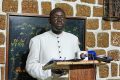 Abbé Serge Patrick Mabickassa face à la presse, le 17 mai 2023 à Libreville. © Gabonreview