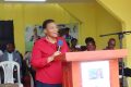 L’ambassadeur de l’Afrique du Sud au Gabon, Ncumisa Pamela Notulela Mthabela au cours de son allocution au lycée Paul Valery, le 26 mai 2023. © D.R.