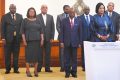 Les 8 membres de la Médiature de la République prêtant serment, le 11 mai 2023. © Com. présidentielle