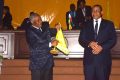 La passation de service entre son le président de la Commission de la Cemac sortant Daniel Ona Ondo et son successeur Baltasar Engonga Edjo. © D.R