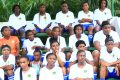 Des joueuses de Mwinda sports lors d'une formation à Libreville, en avril 2023. © ANFPG