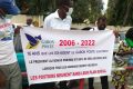 Les anciens agents de Gabon Poste, dans le même combat pour la revendication de leur leurs droits sociaux en 2022. © D.R.