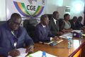 Des membres du bureau du CGE, dont le président (2e en partant de la droite), le 3 juillet 2023. © Gabonreview