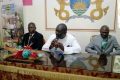 Anatole Mfouboulou, Nicaise Moulombi et Max Axel Moussavou lors de ce rendez-vous de la mairie de Nzeng-Ayong, le 28 juillet 2023. © Gabonreview