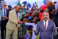 Ali Bongo Ondimba en tournée dans la province du Moyen-Ogooué, en mai 2023. (En exergue, Hugues Mbadinga Madiya, auteur de la présente tribuneà).© Facebook Présidence du Gabon / GabonReview (montage)