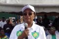 Paulette Missambo s’exprimant à Lastoursville. © Gabonreview (Capture d’écran)