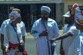 Le secrétaire exécutif de la chefferie Orungu, Ôkenja Mbongo Rafemo, au centre. © Gabonreview